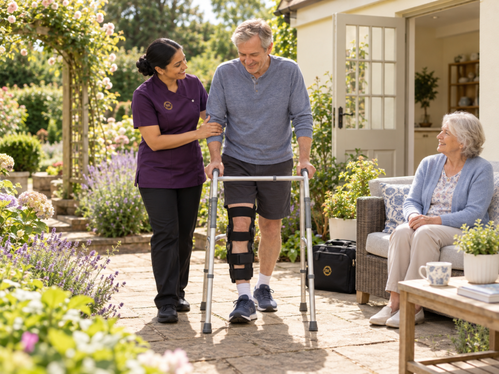 Illustrative consultation about home care needs after polytrauma or orthopaedic trauma
