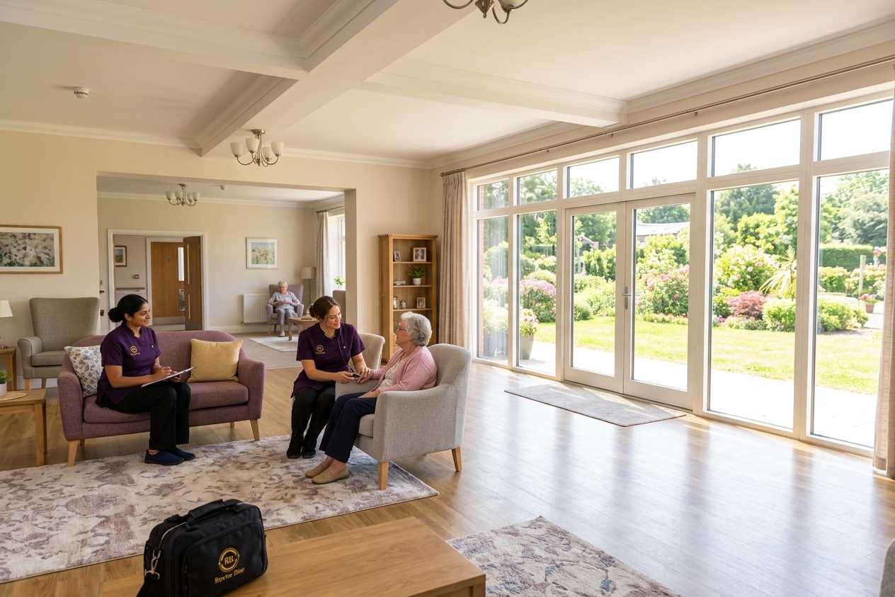 A care professional providing personalised support at home, illustrating nurse-led care in Nuneaton