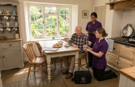 Catheter and Stoma Care – Homepage Service Revive Rise care professionals supporting an older man with his care routine at home