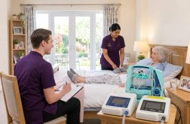 Ventilator Care – Homepage Service Revive Rise nurse supporting respiratory equipment and care planning at home